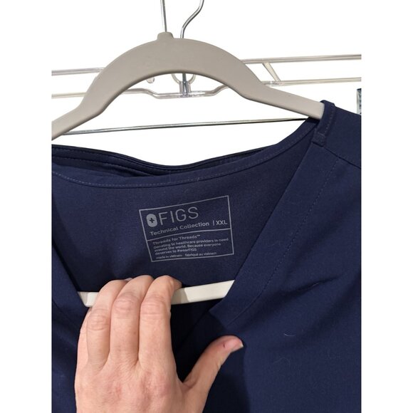 Figs Technical Collection Navy Blue Scrub Set V-Neck Top XXL & Kade Cargo XL - Picture 3 of 11